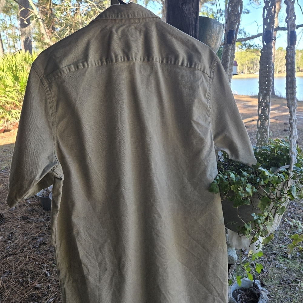 Wrangler Tan Short Sleeve Button Front Casual Shirt Size Medium - Picture 6 of 11